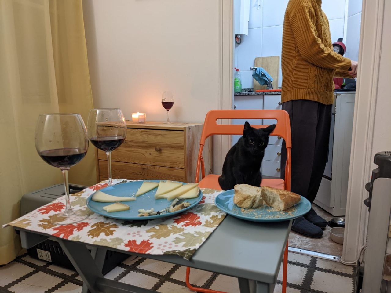 Dinner is served. To her.